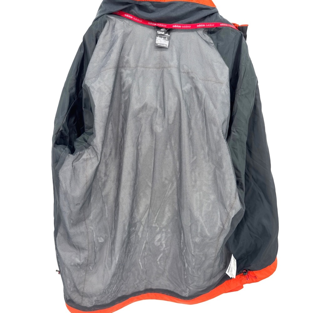 Adidas Mens Windbreaker Rain Jacket XL Orange Outdoor Hiking ClimaProof Full Zip - Picture 11 of 12